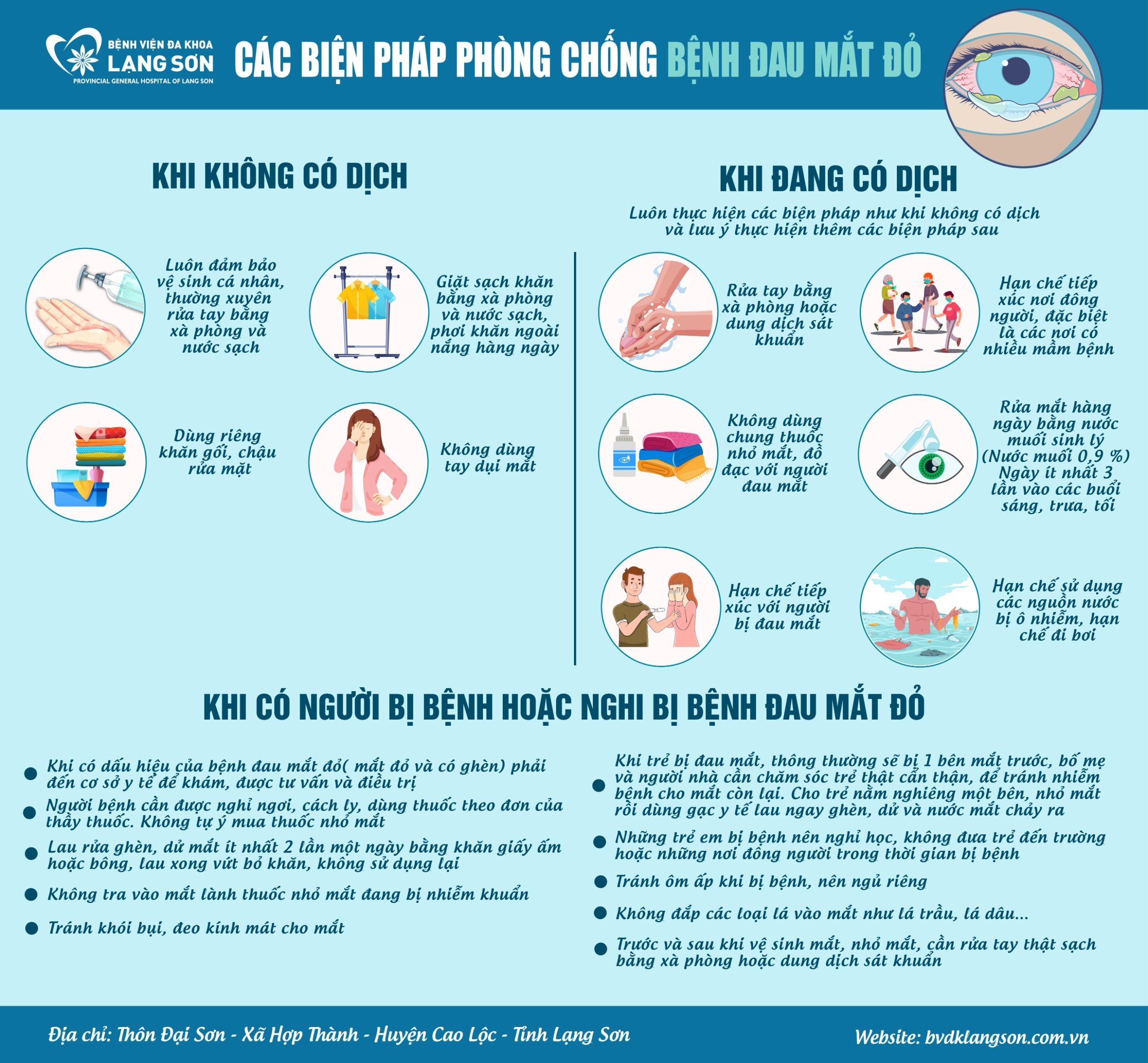 CÁc BiỆn PhÁp PhÒng TrÁnh LÂy Lan BỆnh Đau MẮt ĐỎ Bệnh Viện Đa Khoa Tỉnh Lạng Sơn 